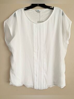 Boden Plus Size White Sheer Sleeves Blouse Top Size US 18 NWT!